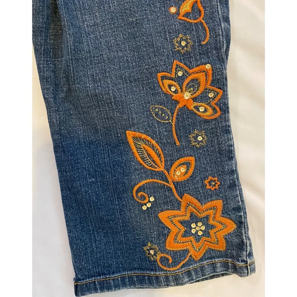 Gymboree 8 9 Savanna Sunset 2007 Shorts Blue Jean Bermuda Denim Long Embellished